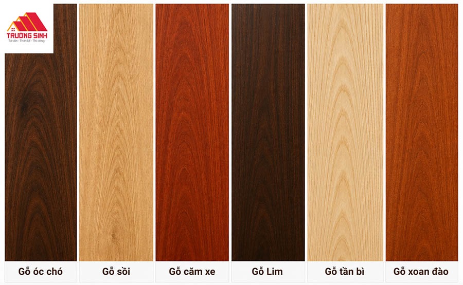 Bảng màu vân gỗ cửa nhựa Composite phổ biến